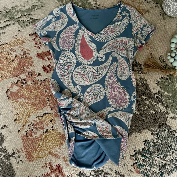 Y2K Motherhood Maternity Women’s Paisley Print V-Neck Top Size Maternity Small - Picture 9 of 13